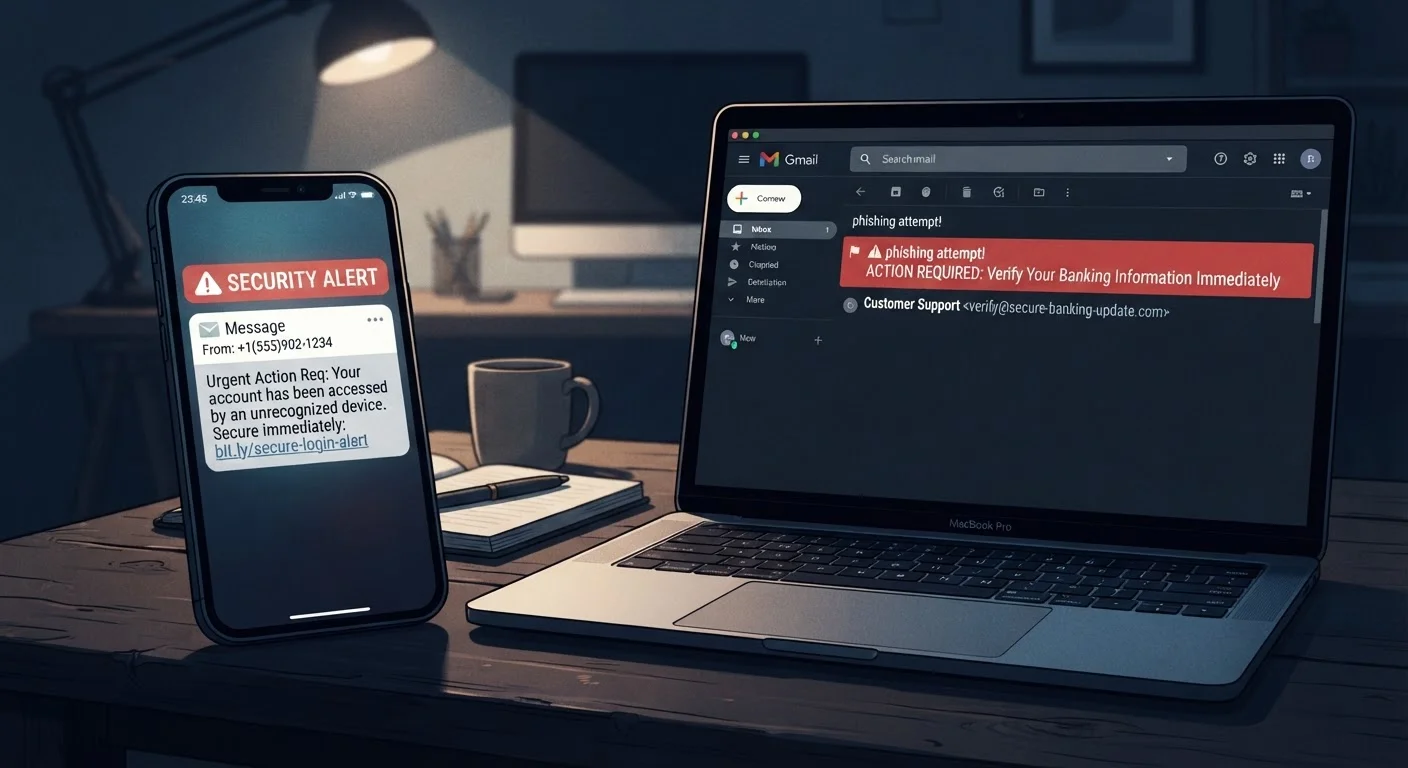Phishing Emails vs. Smishing Texts: Spotting the Difference